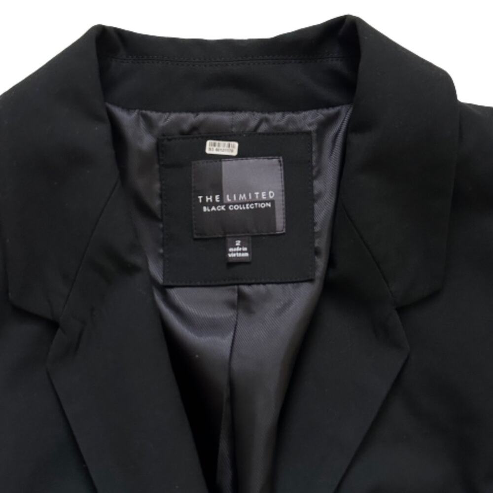 The Limited Blazer Black Collection Black Button Front Career Jacket Size 2 - Picture 2 of 11